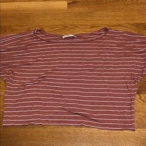 pinkish purple striped crop top